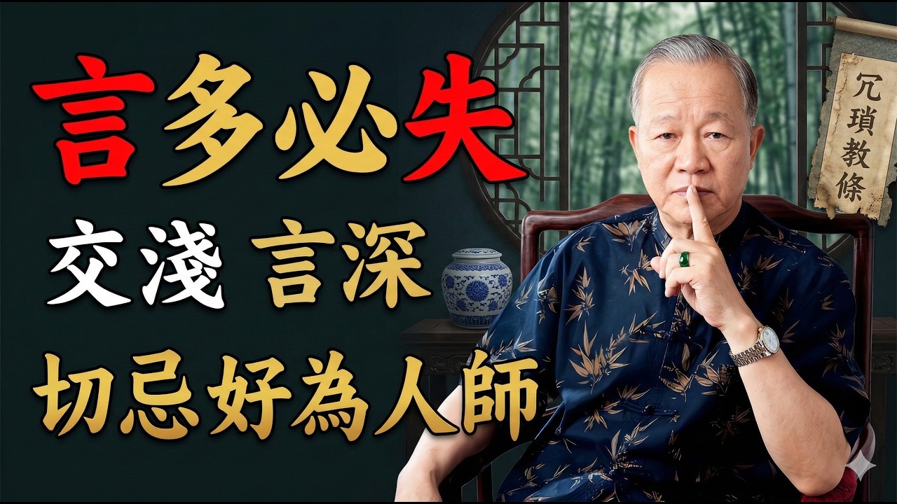 人際交往中的三不說原則，曾仕强：做到了你的人緣將發生翻天覆地的變化 #曾仕强 #易经智慧 #國學 #修心 #人生哲理 #情商 #為人處世