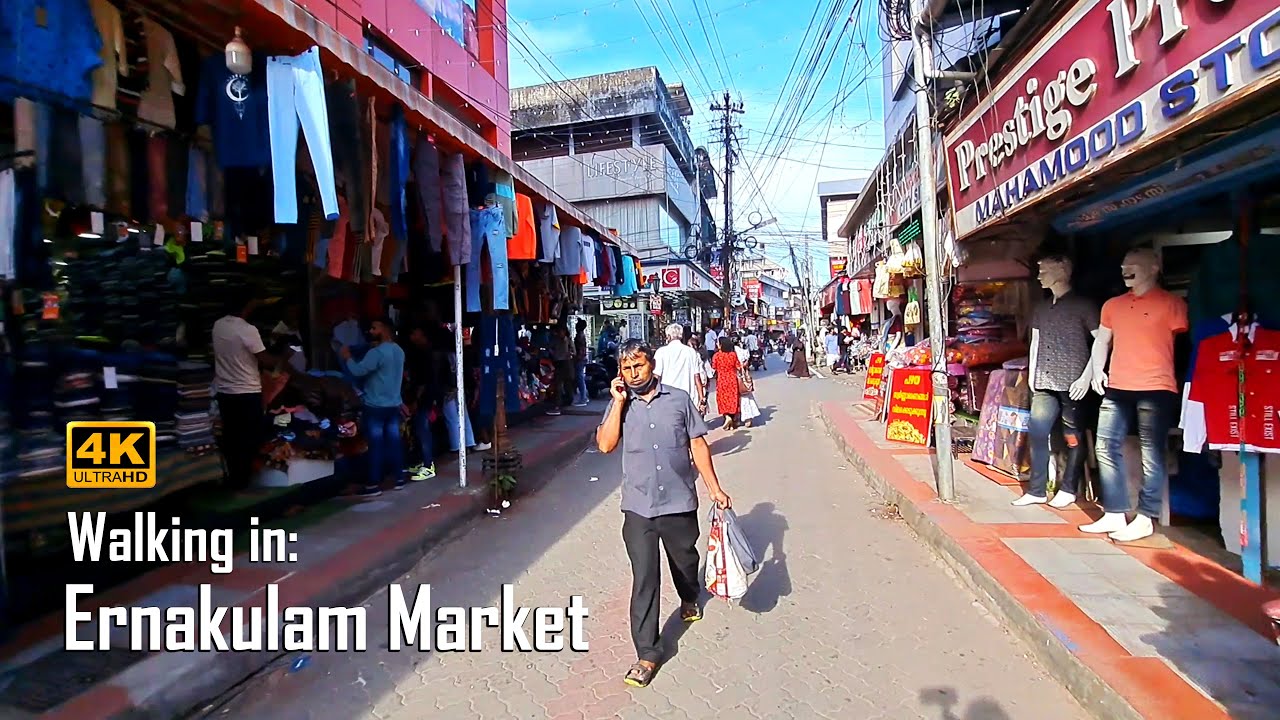 4K Walking Tour in Ernakulam Market / Walking Tour in Kerala / 4K Indian Walking, Kochi #walkingtour