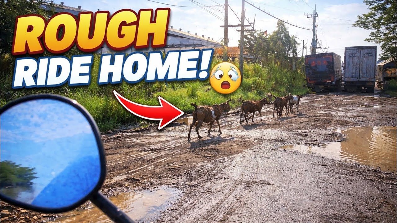 ⚡ Riding Home After Work — Flooded Roads & Wild Waves 🌊🔥