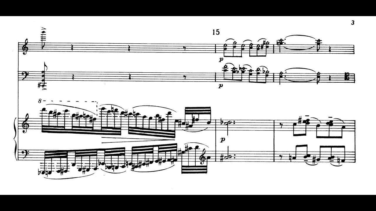 Darius Milhaud - Piano Trio, Op. 428 (1968) [Score-Video]