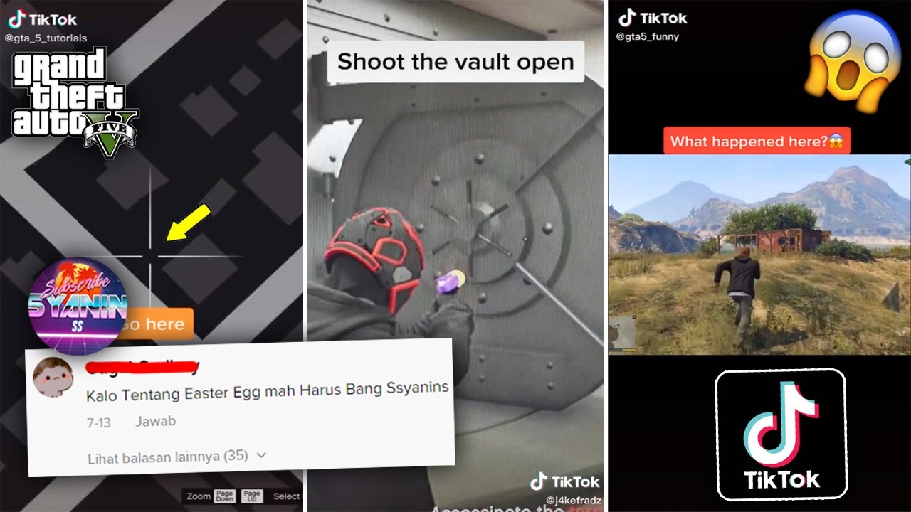 Membongkar MISTERI - MISTERI GTA 5 di TIKTOK Part 1 NO HOAX - Rahasia Easter Egg Konten Tik Tok GTAV