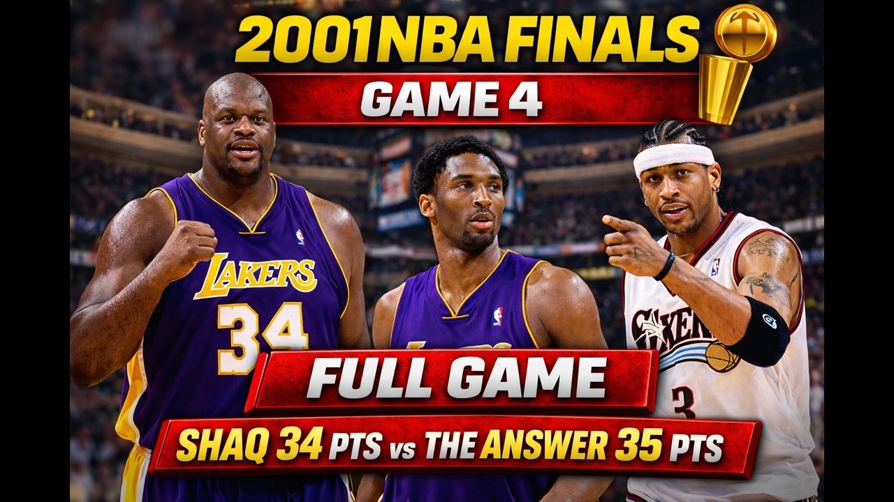 2001 NBA Finals Game 4 FULL GAME🔥| Shaq 34 PTS & Kobe Near Triple-Double | Lakers vs 76ers | 6-13-01