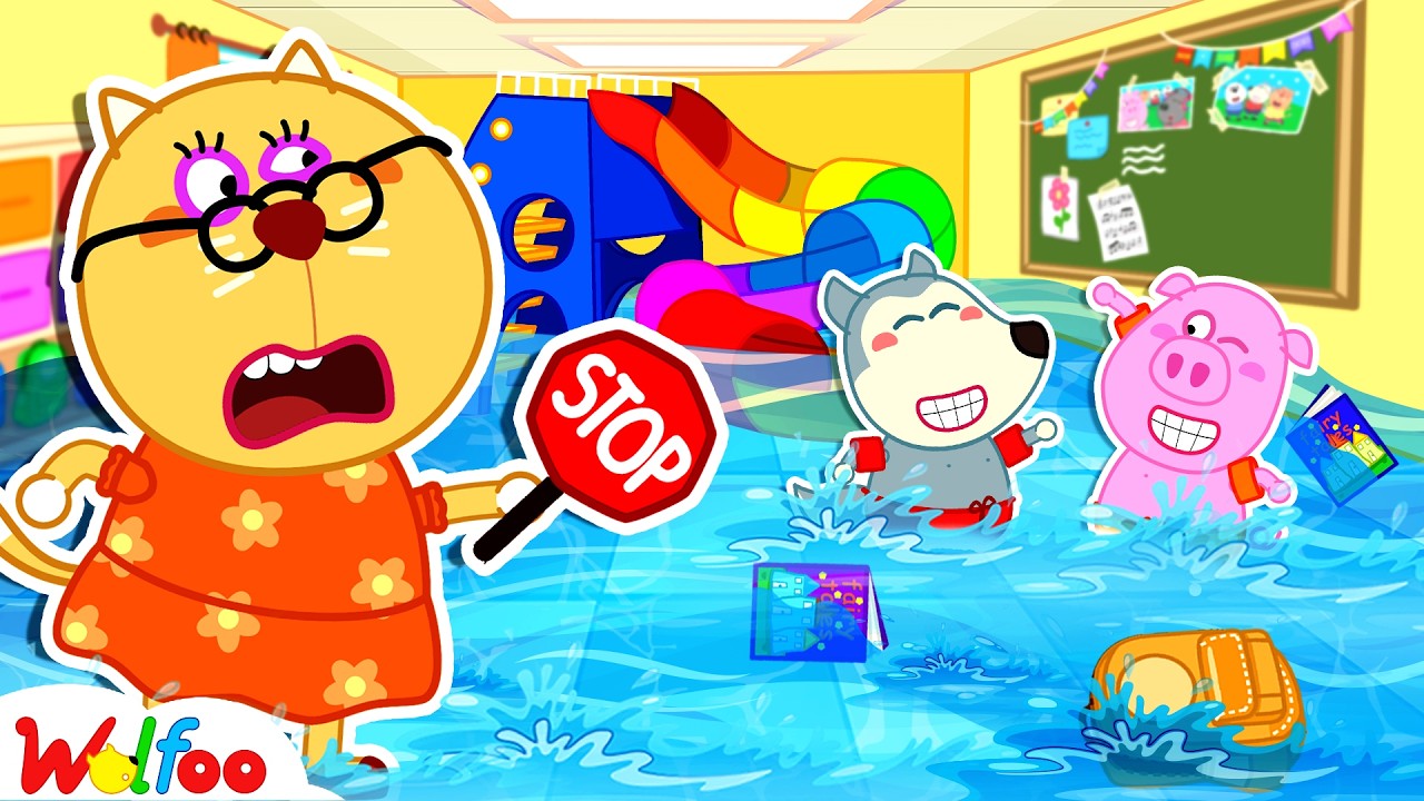 NEW: I Built a SECRET Swimming Pool in School! Safety Rules | Cartoon for Kids | Wolfoo Channel