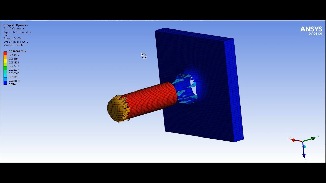 ANSYS Tutorials-Explicit Dynamics-Projectile and Aluminum Plate