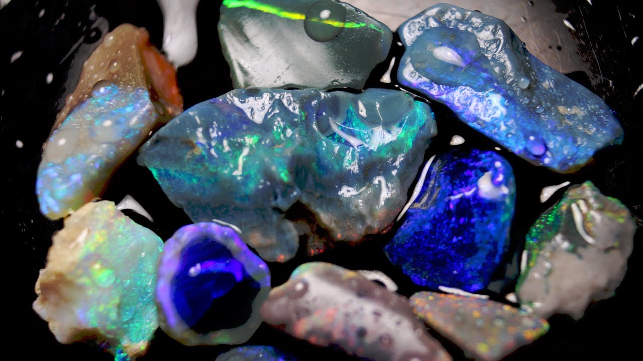 LIVE Uncut Rough Black Opal Cutting!