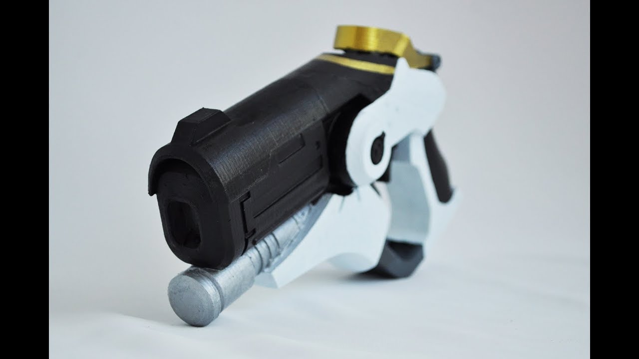3D printed Mercy Caduсeus blaster prop. Assembling and painting work.