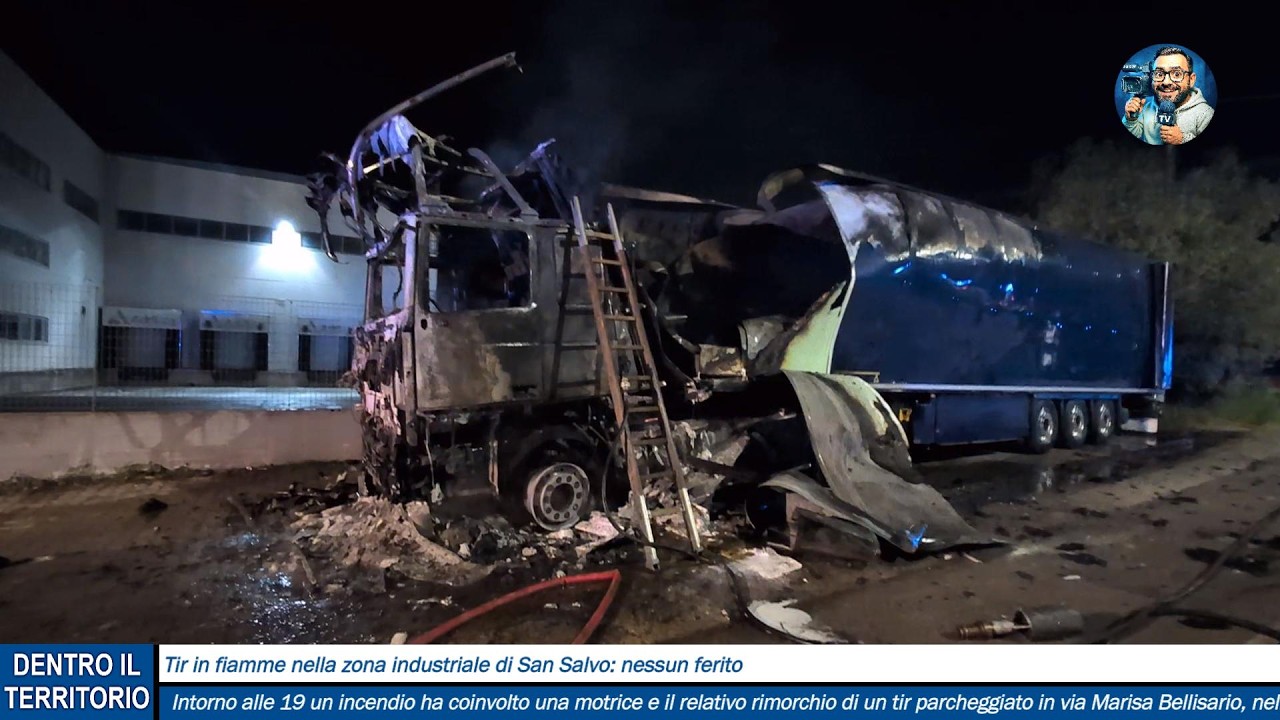 Tir in fiamme nella zona industriale di San Salvo: nessun ferito