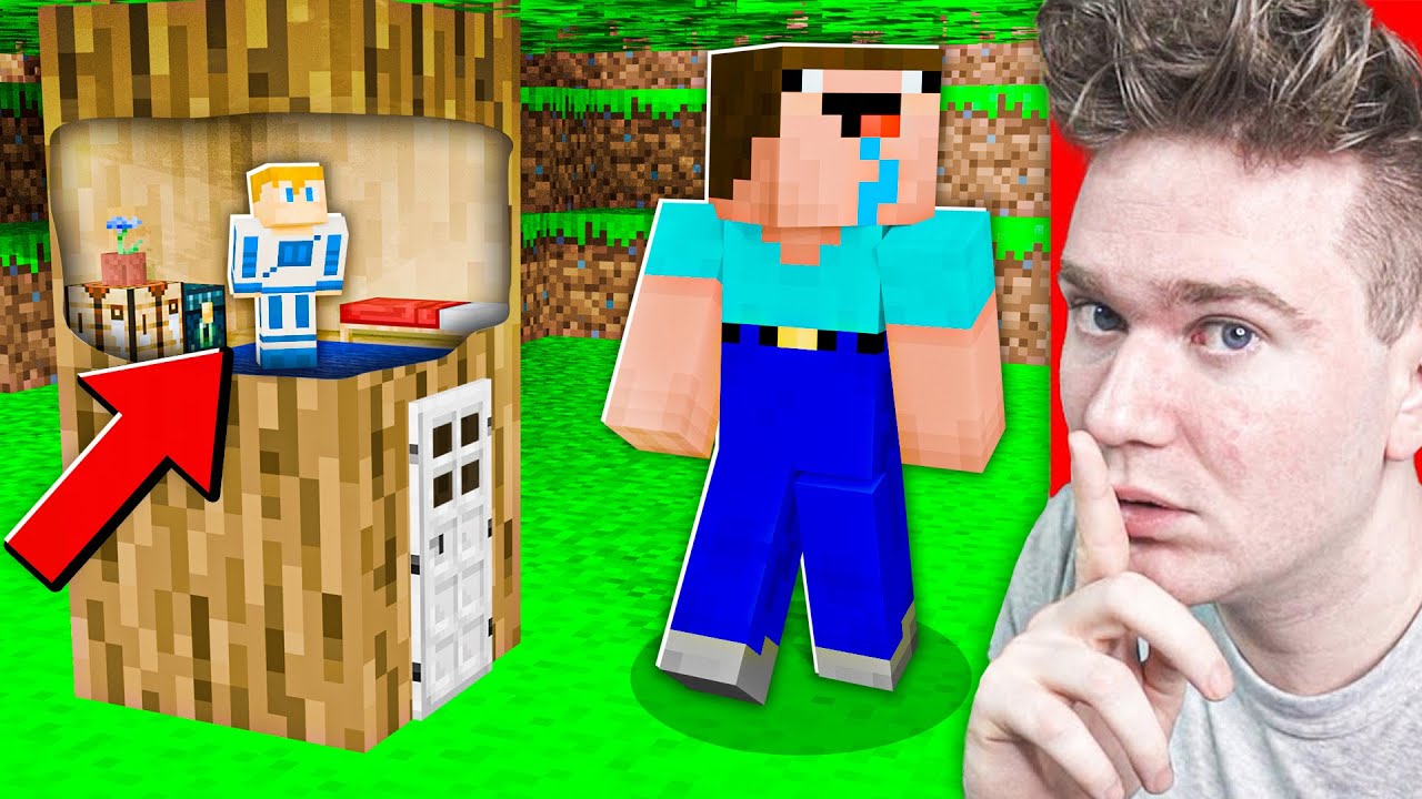 JAK DŁUGO MOGE ŻYĆ w MINI BAZIE w DRZEWIE WIDZA ZANIM ZAUWAŻY | Minecraft Extreme