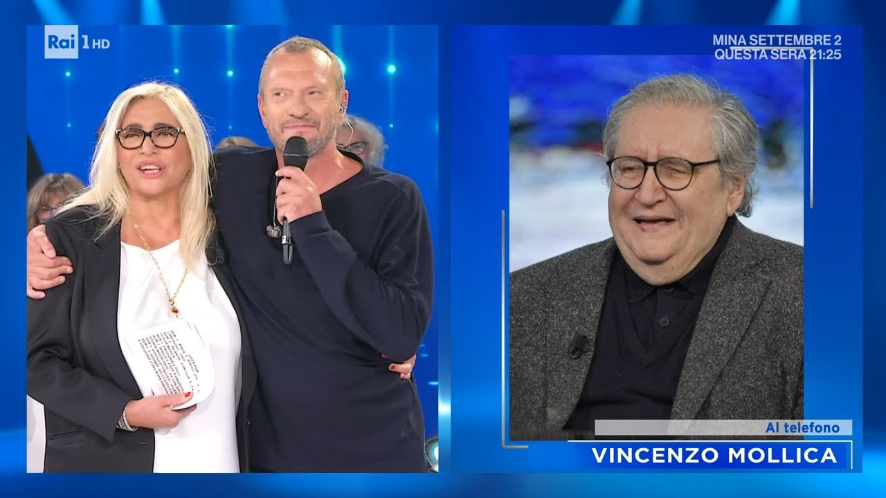 Il giornalista Vincenzo Mollica saluta Biagio Antonacci - Domenica In 09/10/2022