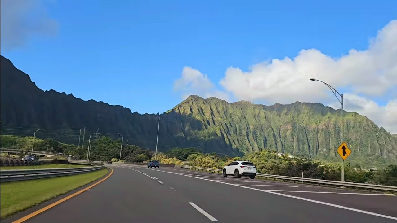 Oahu, Hawaii AMAZING Drive to North Shore FAMOUS H3 Scenic Highway