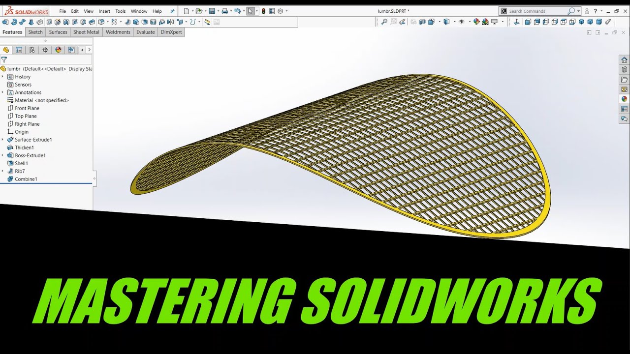 Solidworks Tutorial | Creating net using simple surface and feature commands!