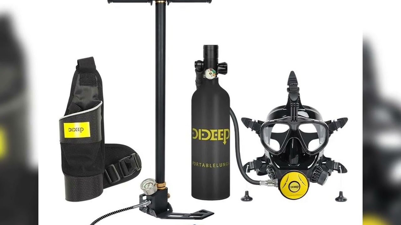 A must-have product! DIDEEP 1 Liter 10-20Mins Diving Scuba Lung Air Tank With Full Face Mask