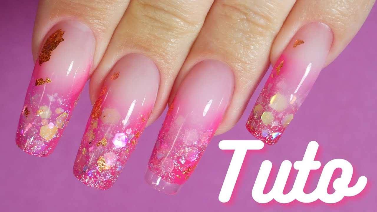TUTO CHABLON⎟Dégradé Milky et INCRUSTATION de Pailletttes + Forme Carré Effilé 💅🏻
