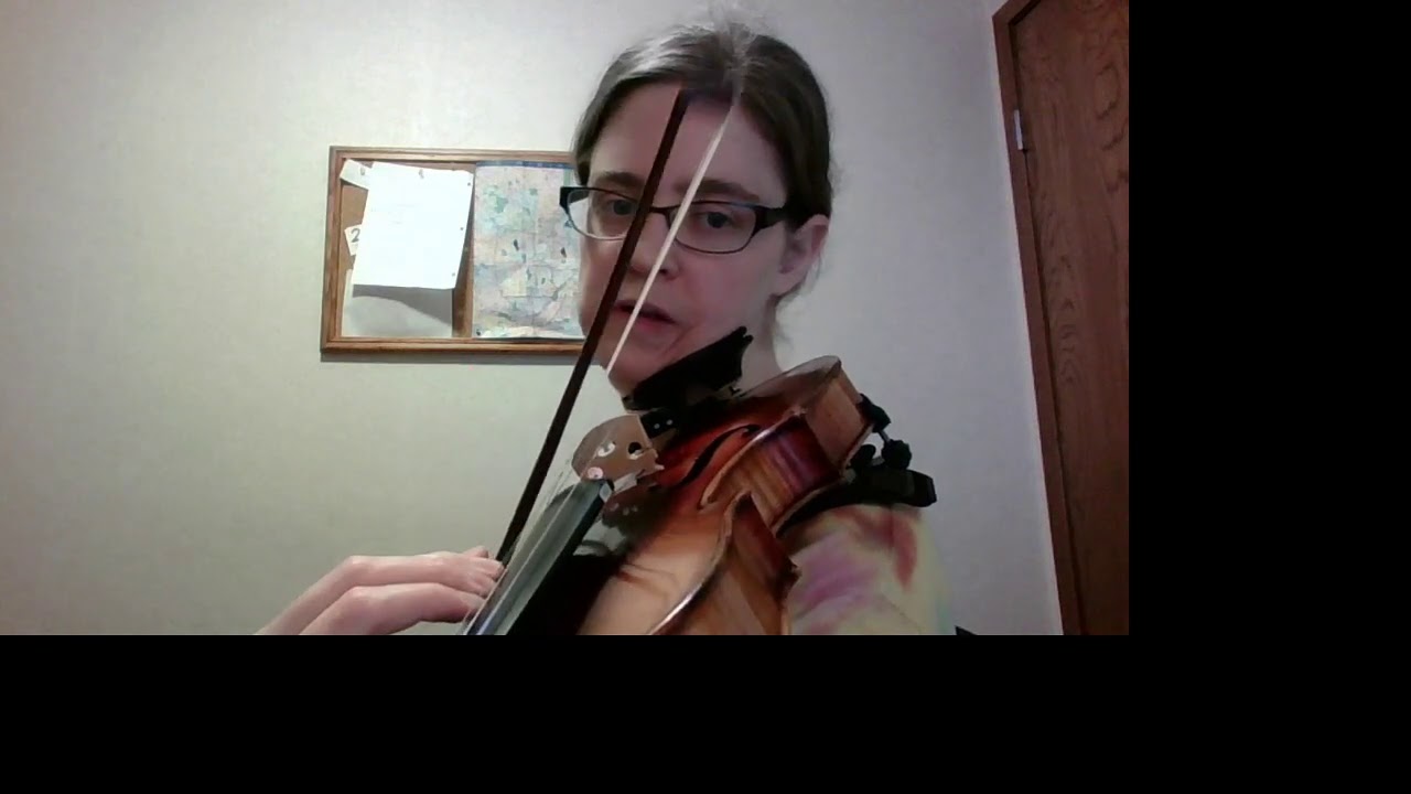 3 Octave D natural minor violin scale with fingerings and playthrough