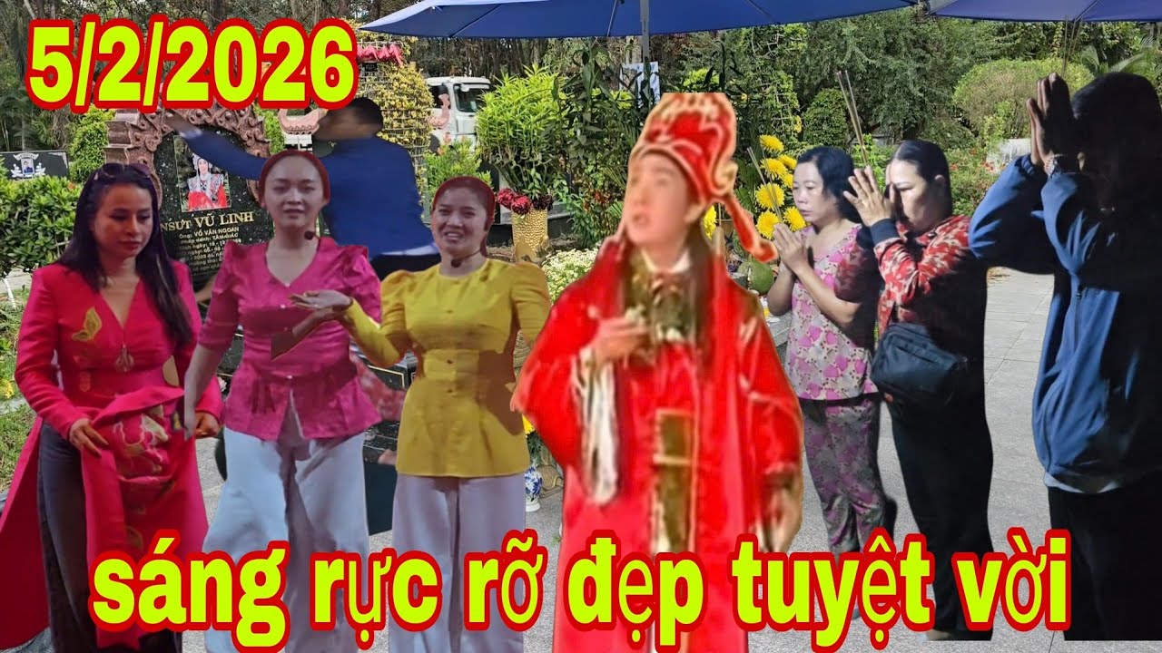 Sáng 3 chị em đến sớm lau đèn lau mộ thấp hương cho nsut vũ linh tuyệt vời 