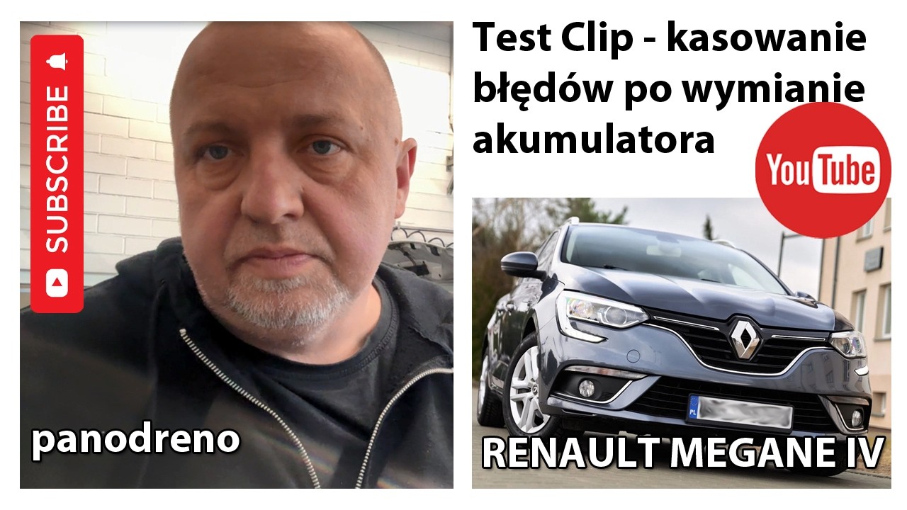 Kasowanie błędów  po wymianie padniętego akumulatora. Wymiana kierunkowskazu w lusterku w Scenic IV