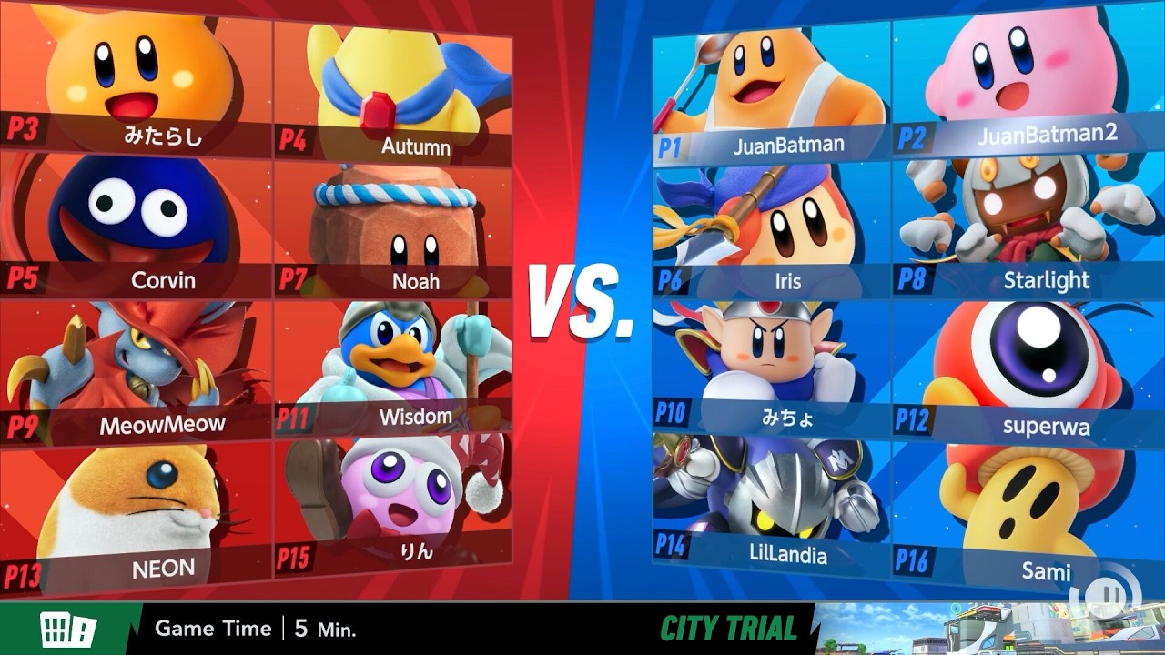 Kirby Air Riders (Switch 2) 2-Player Online City Trial Team Matches (Splitscreen)