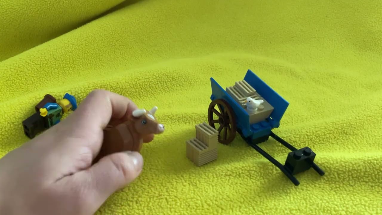 reviewing cow farmer with carriage