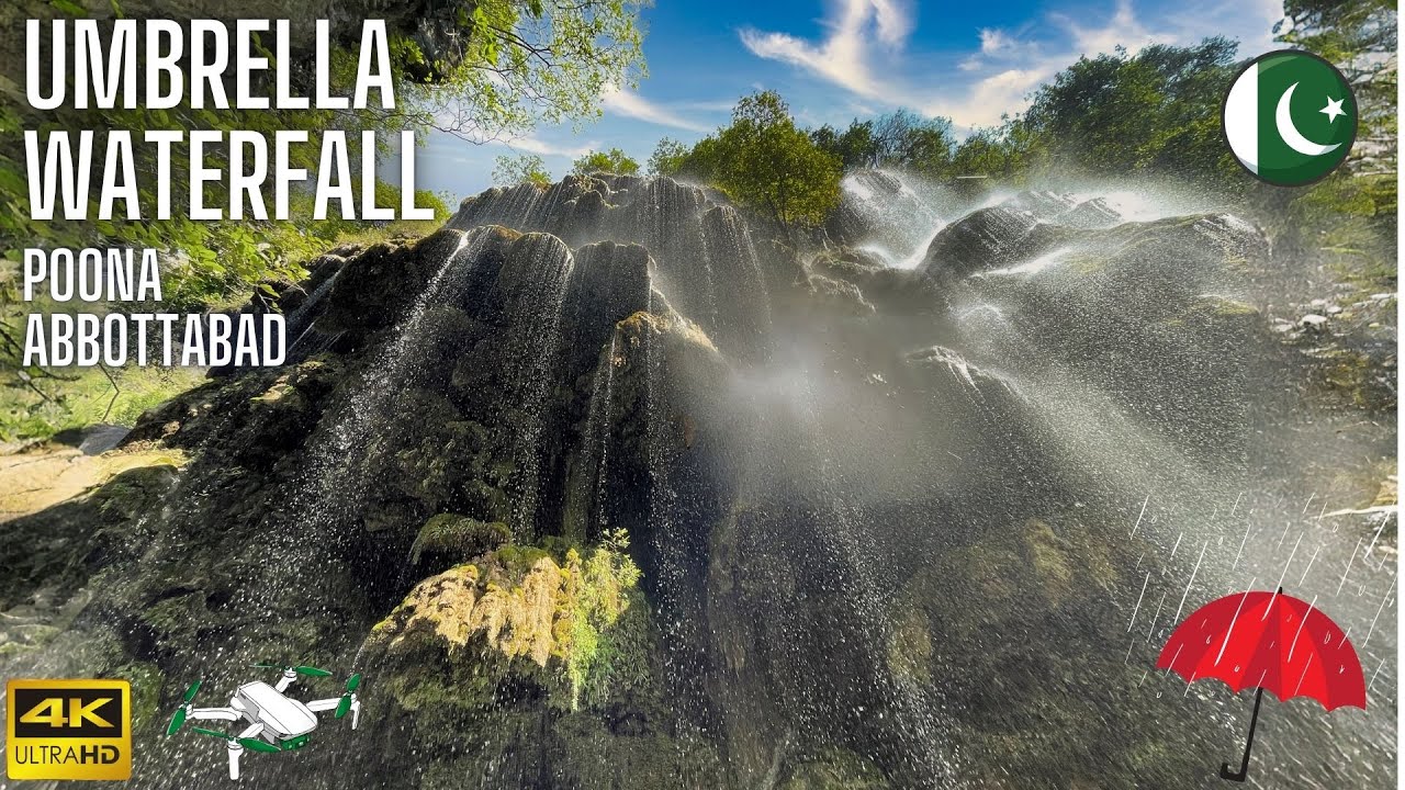 Umbrella Waterfall (چھتری آبشار), Sajikot, Abbottabad Pakistan | 4K