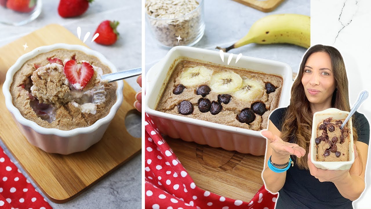 AVENA HORNEADA - 2 sabores [fresa y banana chocolate ] Mega fácil