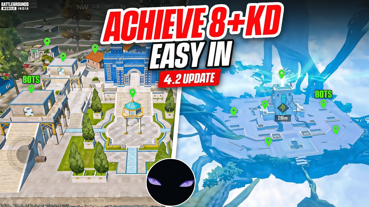 How To Get 8+ KD in BGMI 4.2 Update | Bots Spot & Free kills location ✅