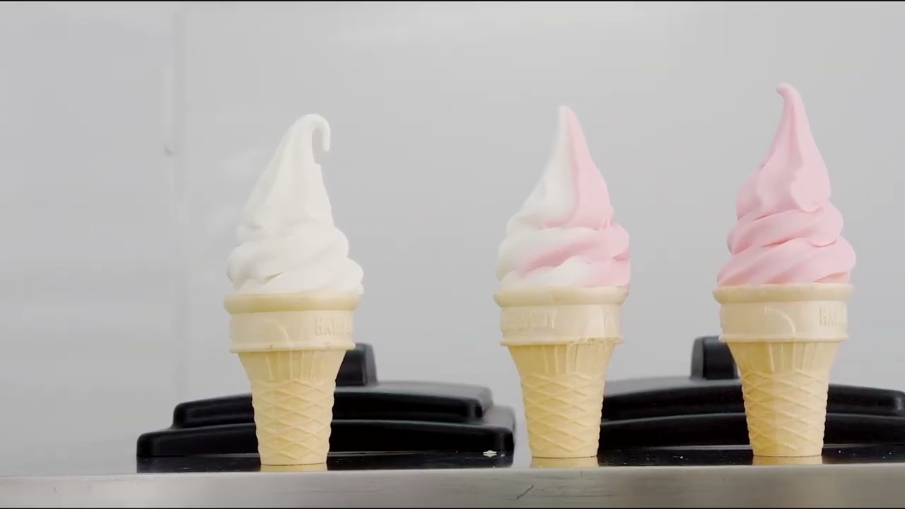 Soft ice cream machine operation video