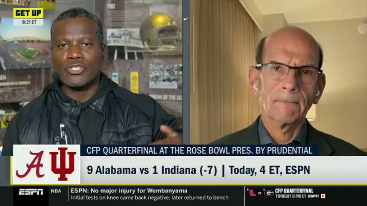 GET UP | "Ty Simpson will shut down Fernando Mendoza!" - Paul Finebaum on CFP: Alabama vs Indiana