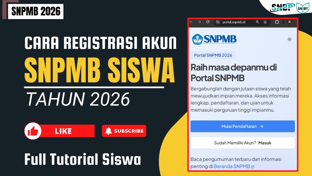 Cara Registrasi Akun SNPMB Siswa 2026