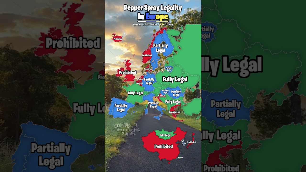 Pepper Spray Legality In Europe & East Asia | #fyp #fypシ #viral #world #europe #pepper #spray