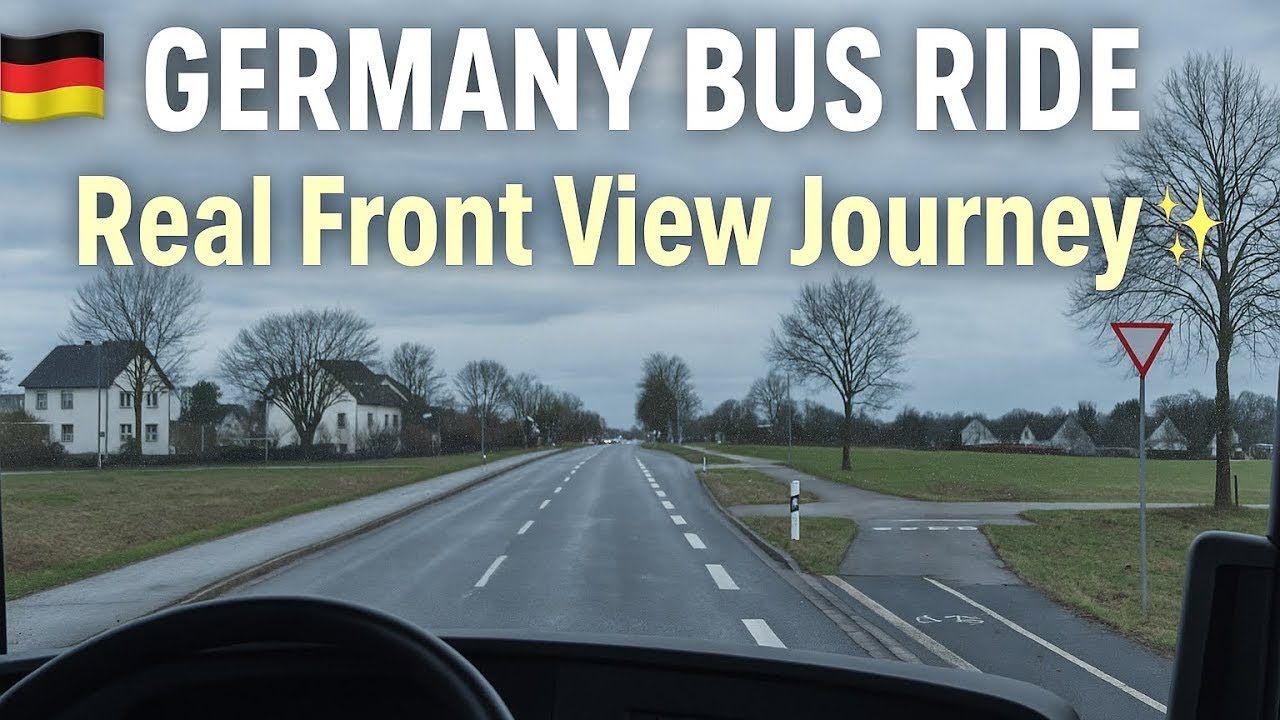 GERMANY BUS RIDE 4K 🚍✨ | Mercedes-Benz Citaro | Real Front View Journey on a Cloudy Day