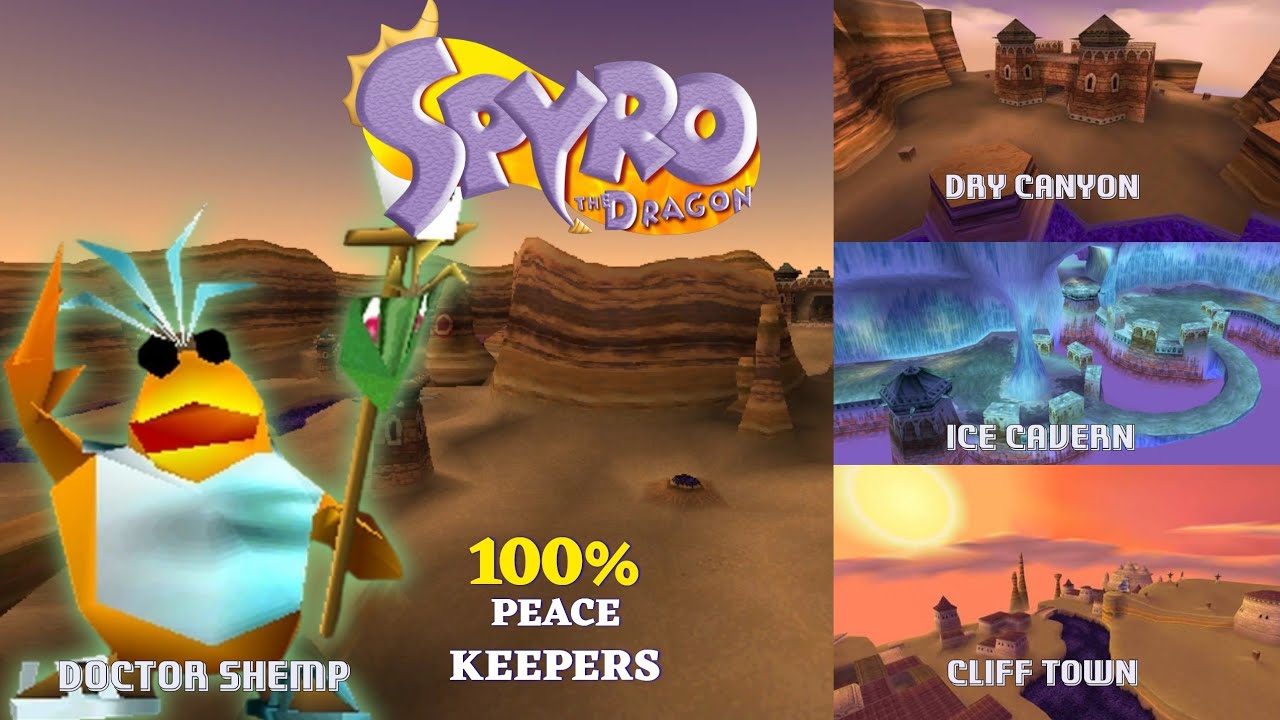 SPYRO THE DRAGON - 100% Peace Keepers - PS1 Classic Gameplay