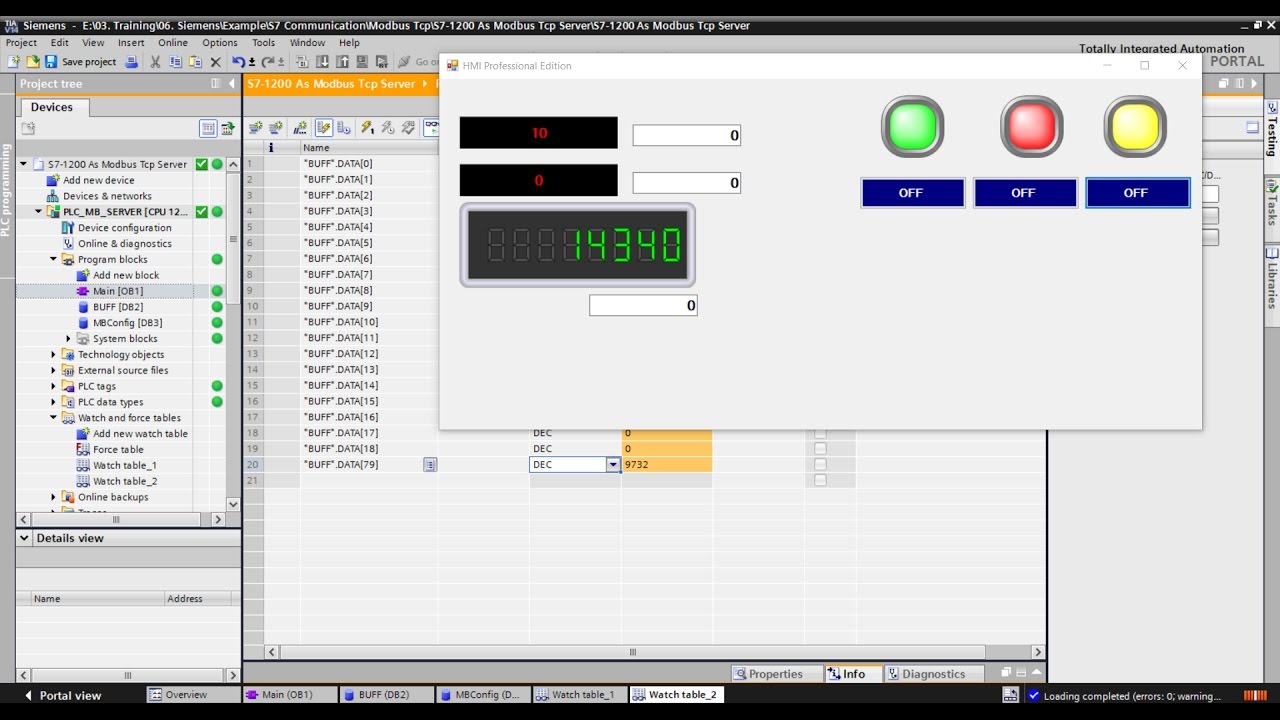 💢 S7 1200 As Modbus Tcp Server V4.2