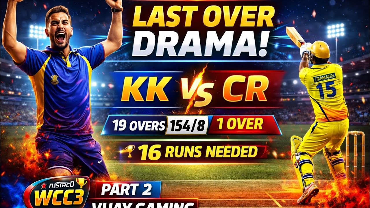 Epic Run Chase 😱 CR vs CC Final Match – WCC3 Long Video