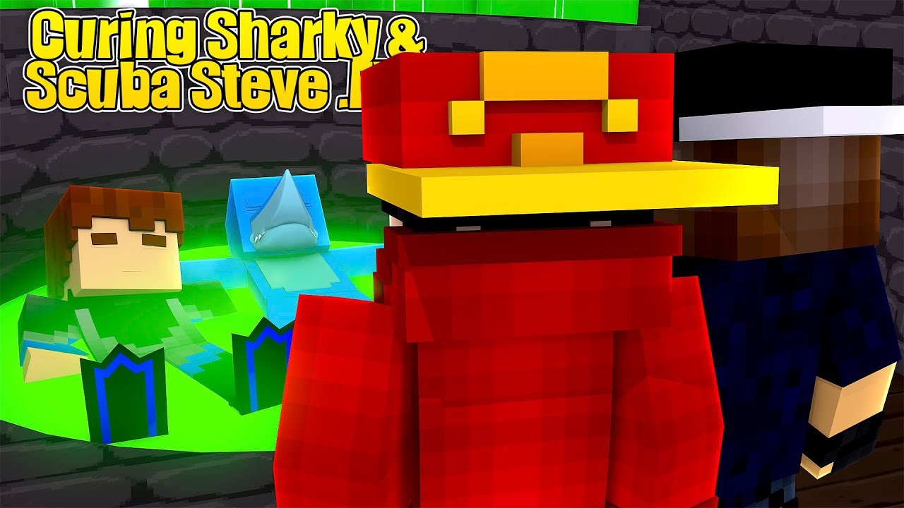 Minecraft .EXE - CURING SCUBA STEVE .EXE & SHARKY .EXE!!!