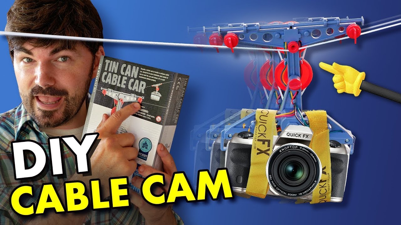 CHEAP!! DIY Cable Cam - ( Automatic Motion Camera Slider!? )