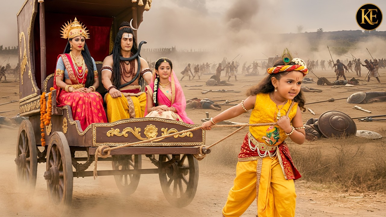 महाशिवरात्रि पर बाल कान्हा ने खींचा भोलेनाथ का रथ – देख दुनिया हुई हैरान! || Shree Krishan leela