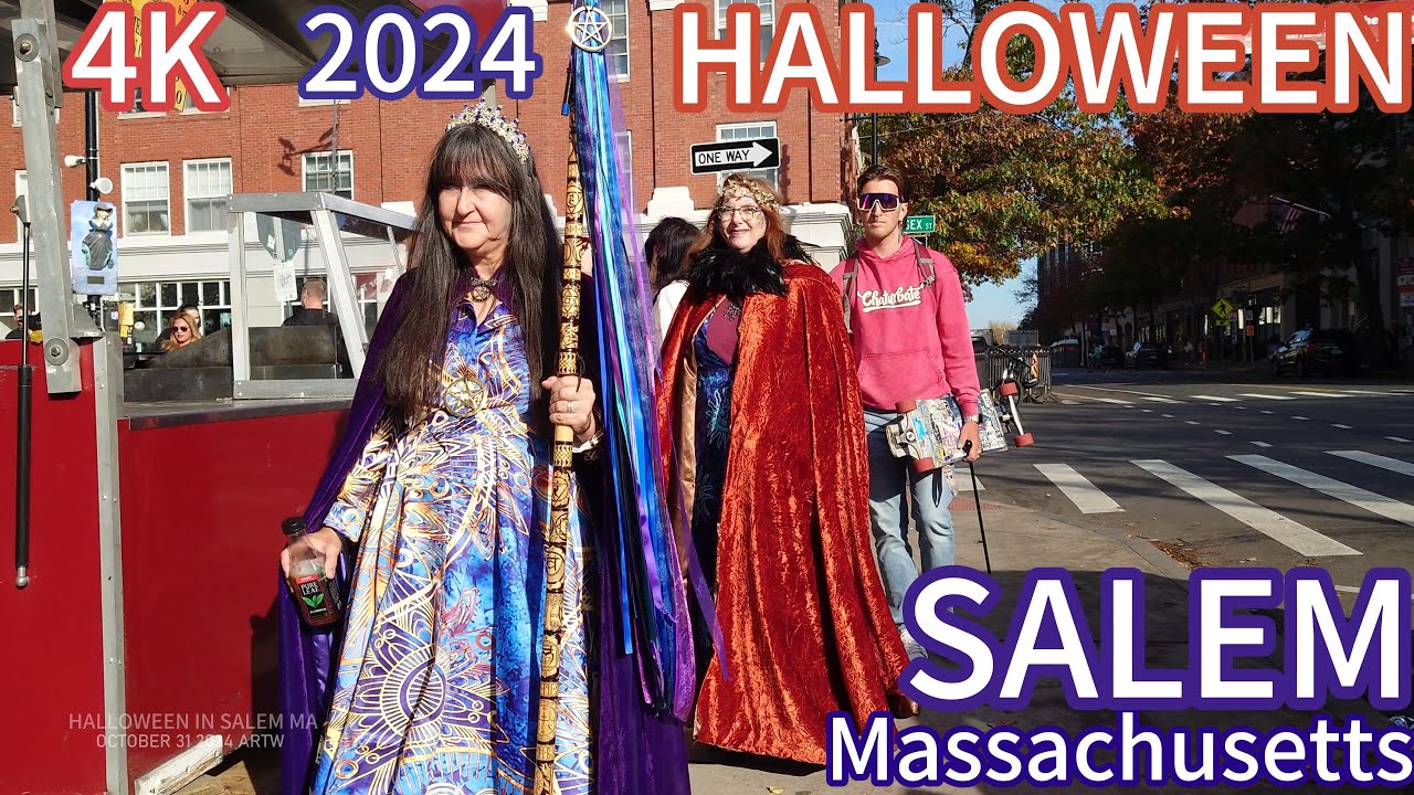 Halloween  In Salem MA October 31 2024   Walking from morning to night 4K
