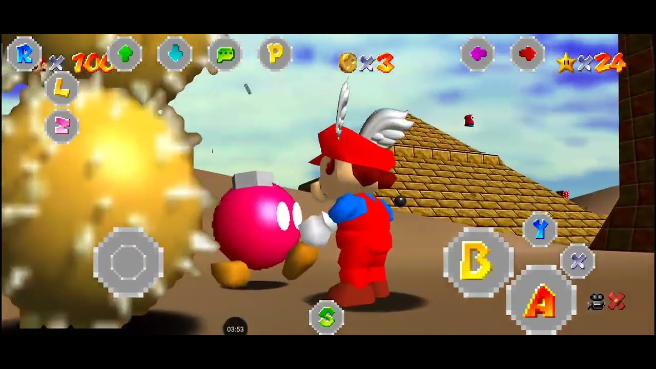 Jogando com o Mario clássico no Mário 64 