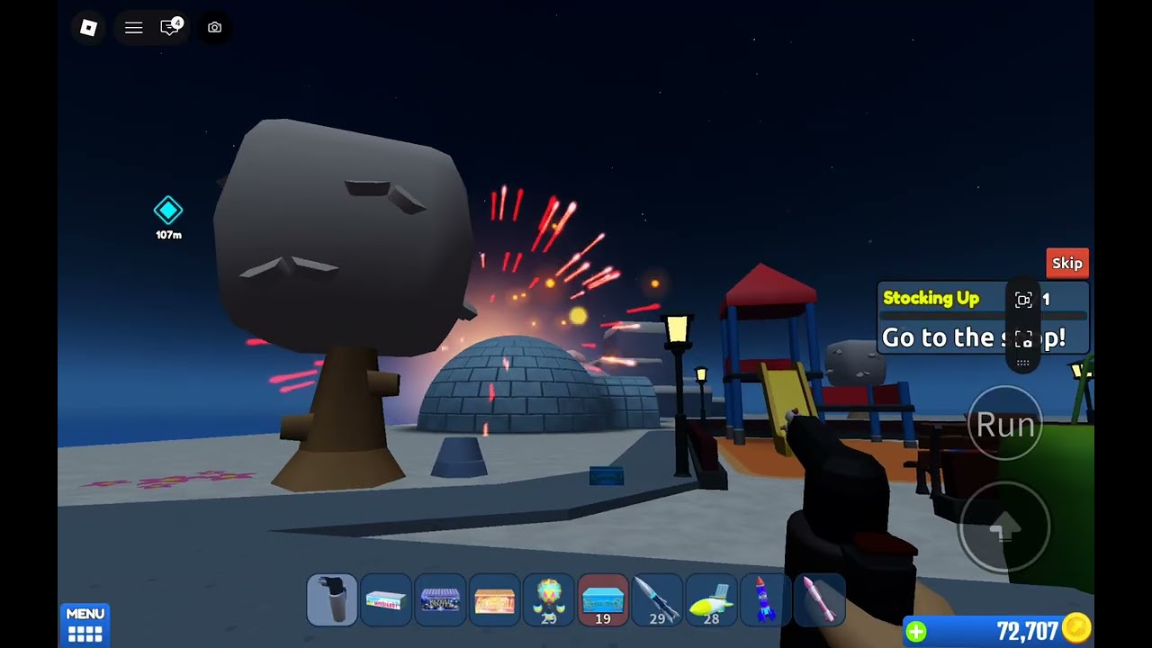 Vuurwerk afsteken in roblox