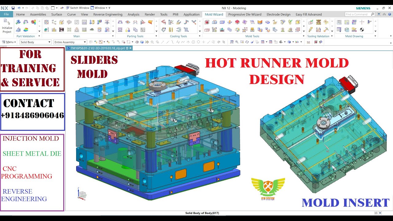 PLASTIC INJECTION MOULD DESIGN - HOT RUNNER MOLD, SLIDER MOLD, MOLD COOLING, INSERT MOLD DESIGN