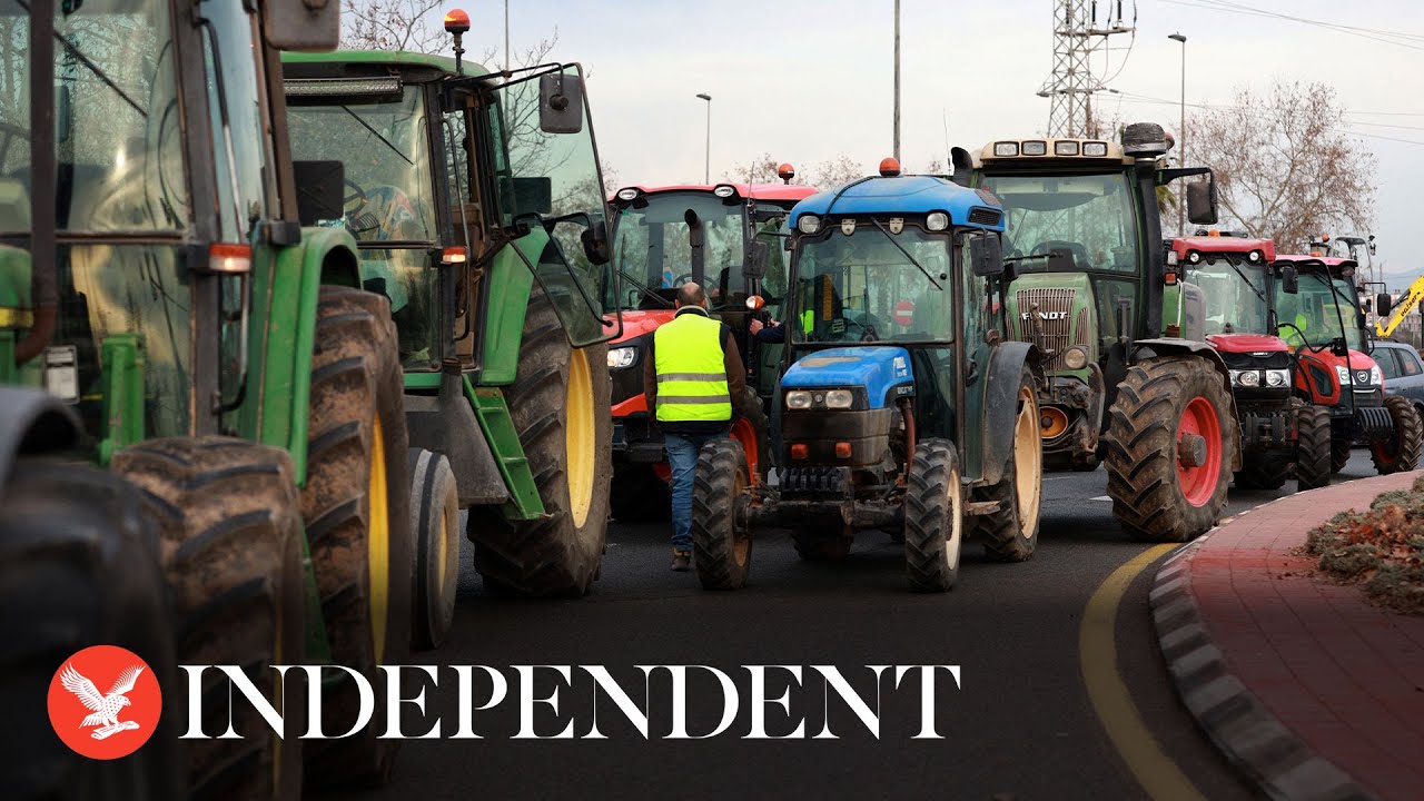 Watch again: Farmers block Spanish highway into France as protests spread across the EU