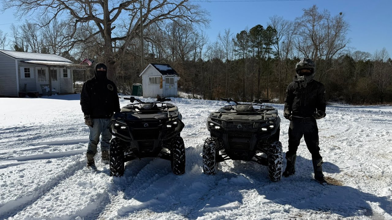 riding at hollister atv park in the snow