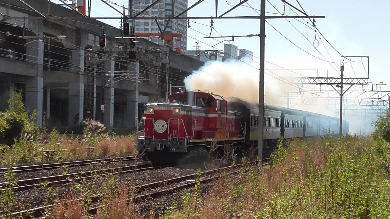 2024年11月9日　猛烈に加速していくディーゼル機関車DD51 895　快速｢ DL ぐんま 4 fin ｣ DD51 895 ＋旧型客車6両＋EF64 1053　入線から発車まで　JR高崎駅