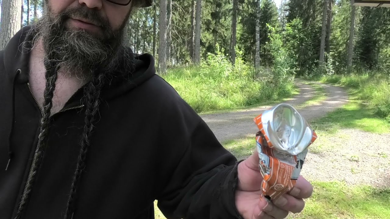 Crushed can & 7mm steel & Homemade Goblet slingshot