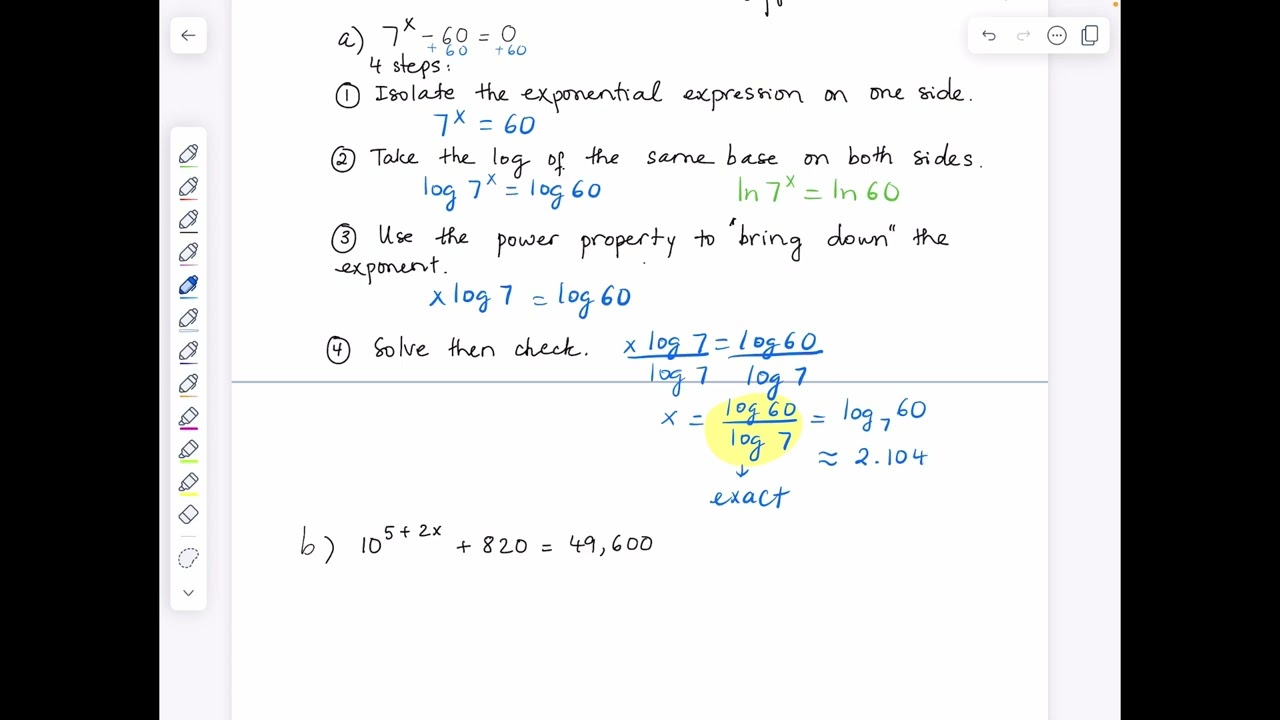 Solving exponential equations