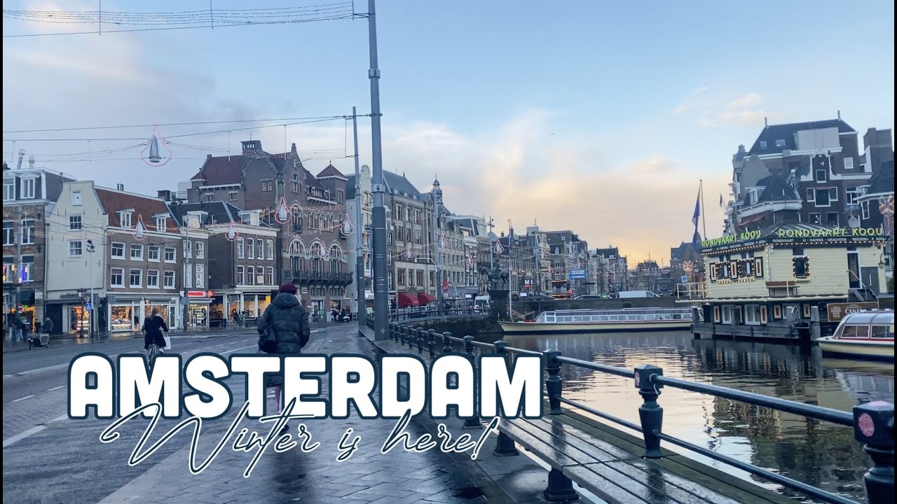 AMSTERDAM LOCKDOWN - WINTER IS HERE! ft. Rokin Street | Walking Tour | The Netherlands [4K ULTRA HD]
