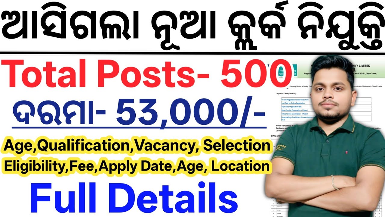 ଆସିଗଲା ନୂଆ କ୍ଲର୍କ ନିଯୁକ୍ତି 2026// Odisha Govt Clerk Jobs 2026// Today Odisha Latest Govt Jobs 2026