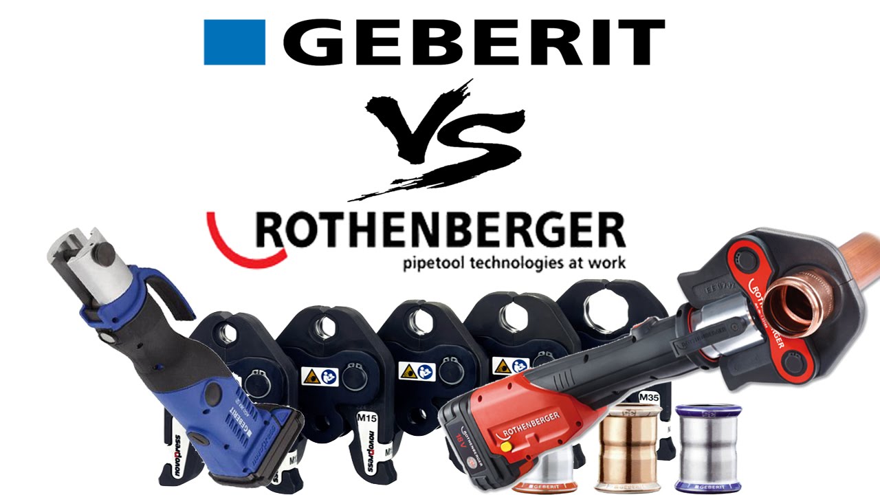 Press tool comparison Geberit ACO202 vs. Rothenberger Romax 3000 crimping tool
