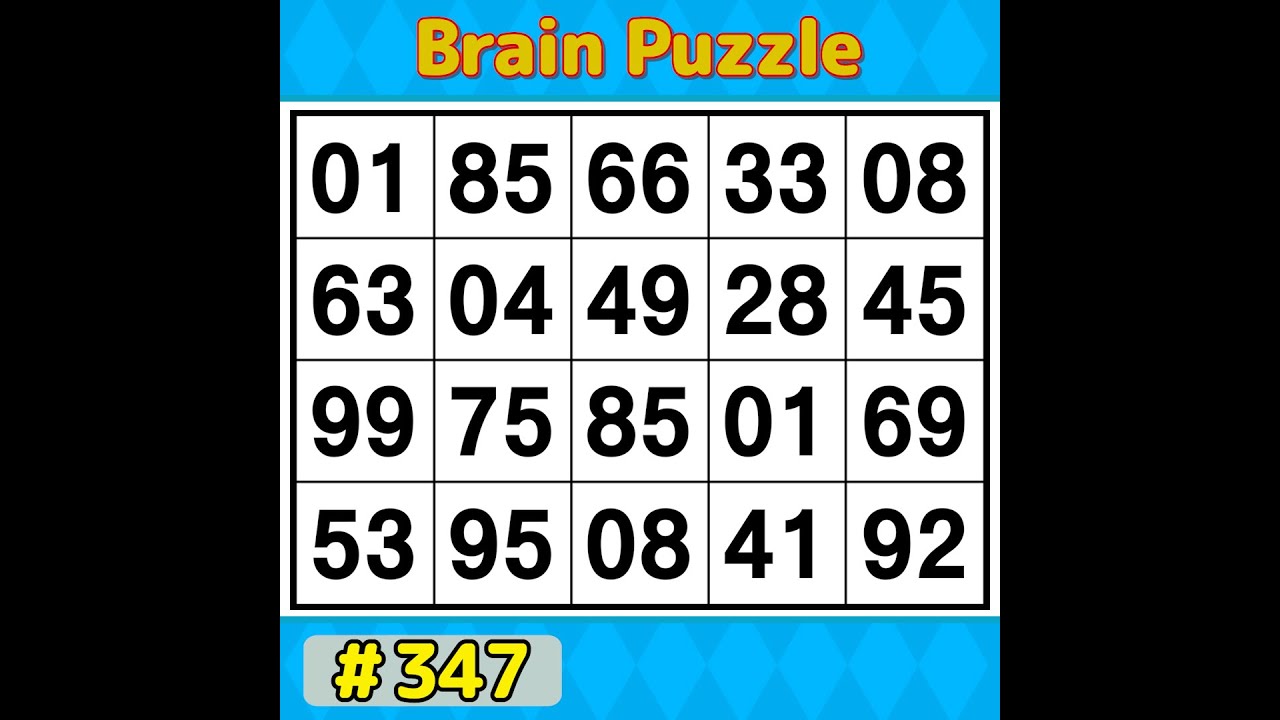 【Number Search】 90% of people can't find the correct answer. 《Brain training》 #347