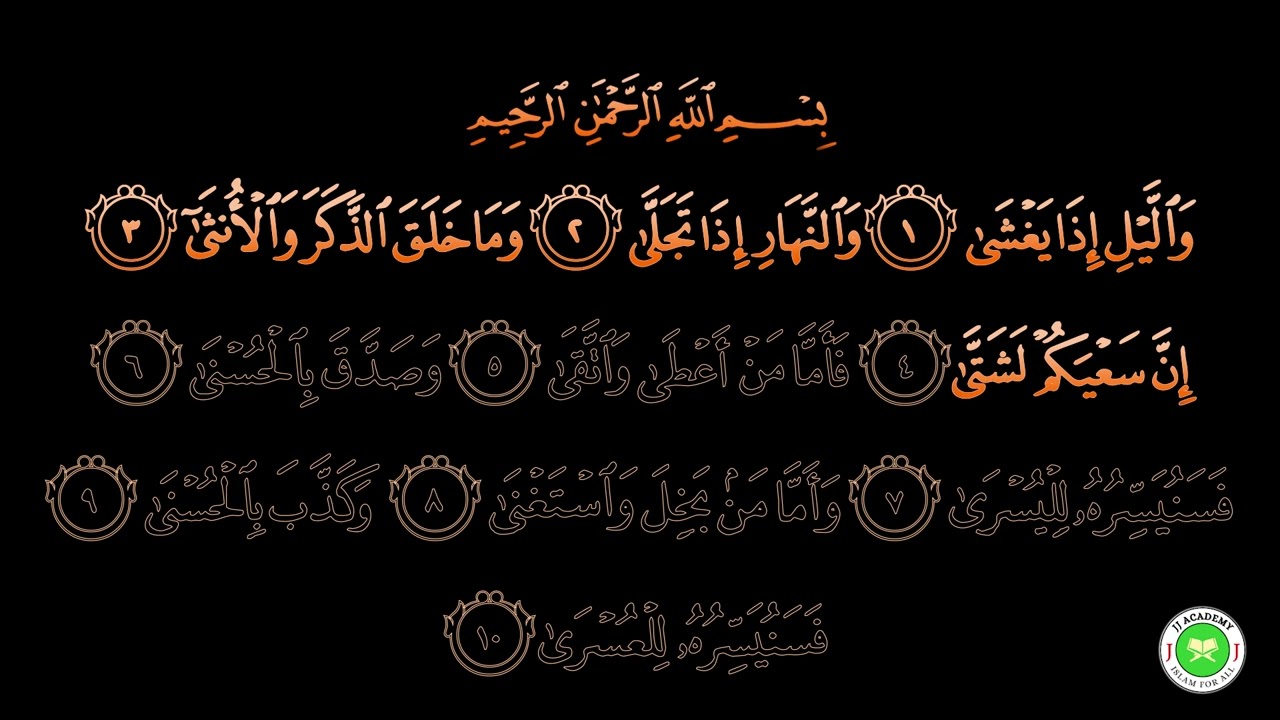 Surah Al-Layl Part 1 - JJ Academy (Ali Herico)